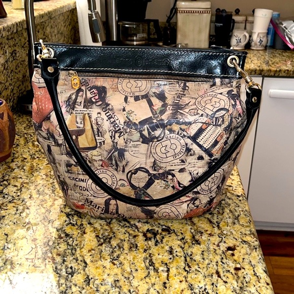 Sold Jenn EUC Authentic Rare Marino Orlandi Leather Logo Designer Handbag 14X16 - Picture 2 of 6